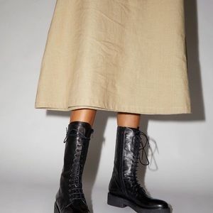 Brand New! No 6. Combat leather lace up tall boots